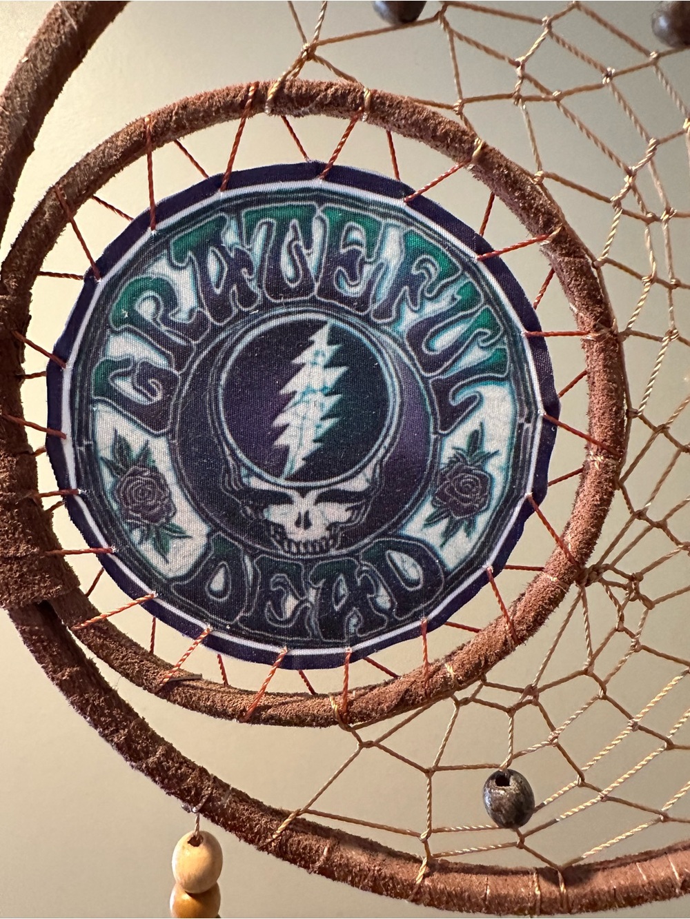 Grateful Dead, Handmade Dreamcatcher, 30” long, Wall Art